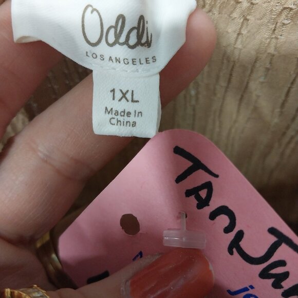 3683 Size 1XL Oddi Jumpsuit with Gathering at the Front and Back. NWT. Camel - Picture 6 of 7